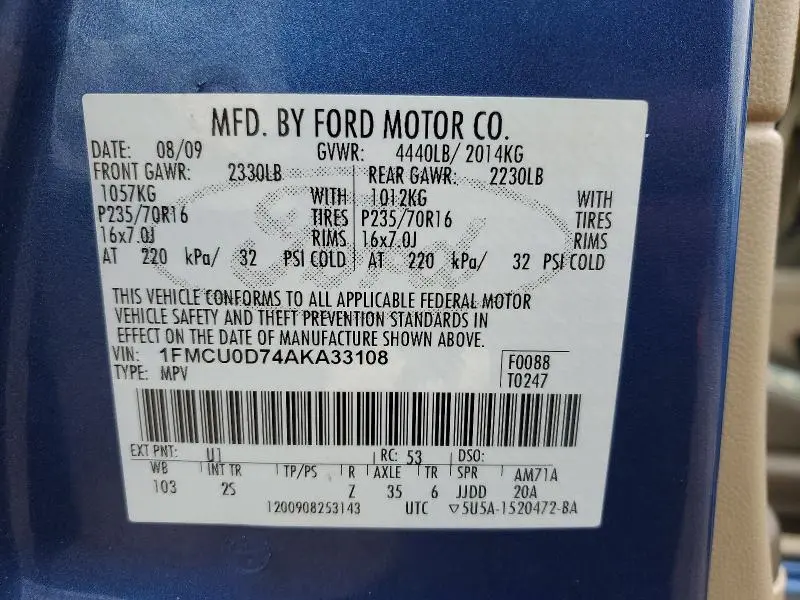 2010 FORD ESCAPE XLT  