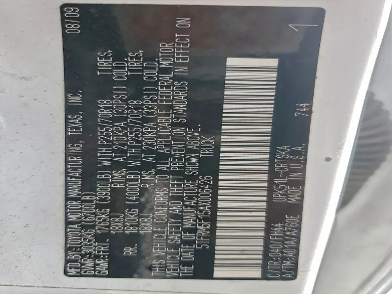 2010 TOYOTA TUNDRA DOUBLE CAB SR5  