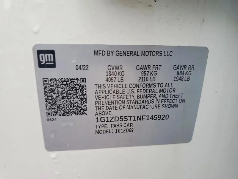 2022 CHEVROLET MALIBU LT  
