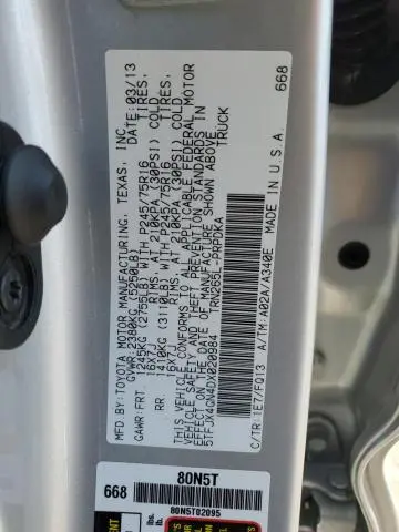 2013 TOYOTA TACOMA DOUBLE CAB  