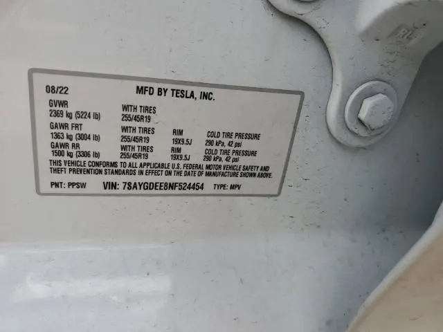 2022 TESLA MODEL Y 