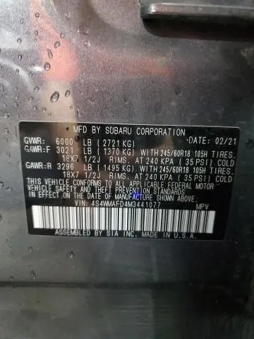 2021 SUBARU ASCENT PREMIUM  