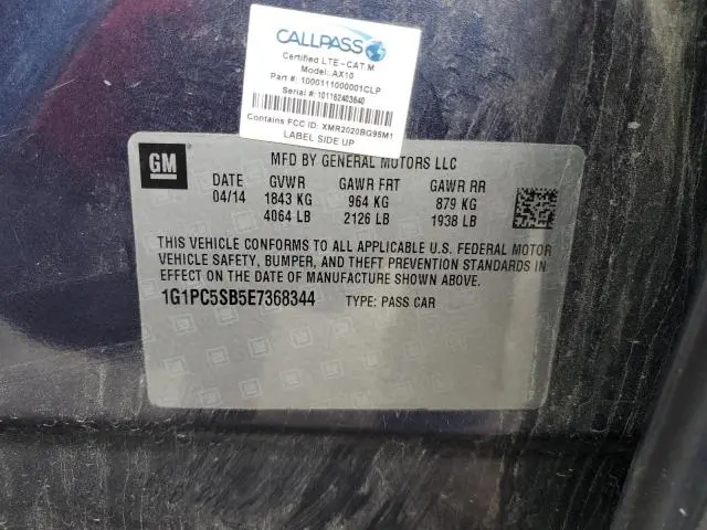 2014 CHEVROLET CRUZE LT  
