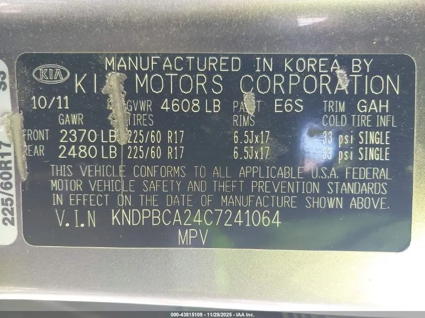 2012 KIA SPORTAGE LX