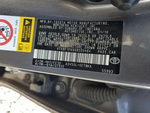 2016 TOYOTA CAMRY LE  