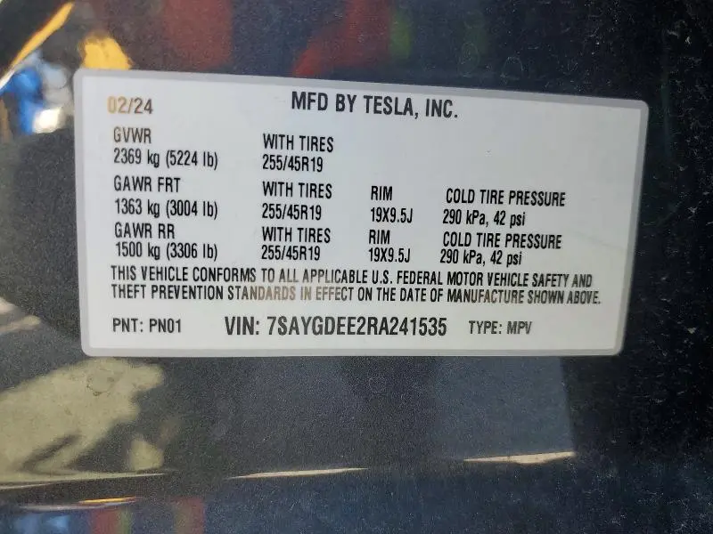 2024 TESLA MODEL Y   