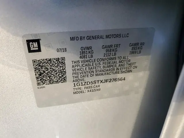 2018 CHEVROLET MALIBU LT  