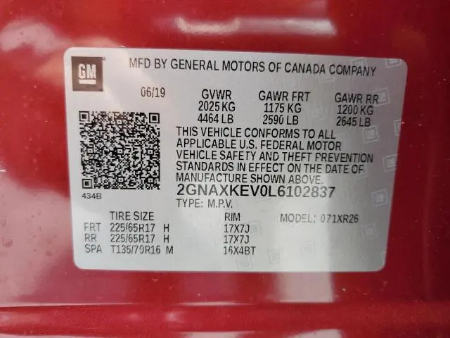 2020 CHEVROLET EQUINOX LT  