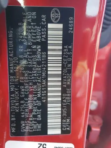 2021 TOYOTA CAMRY SE  