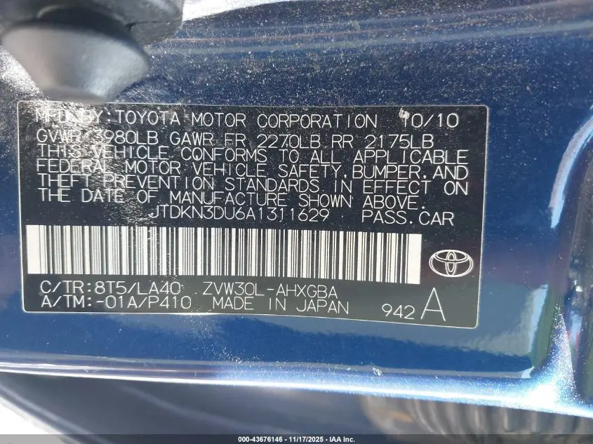 2010 TOYOTA PRIUS IV