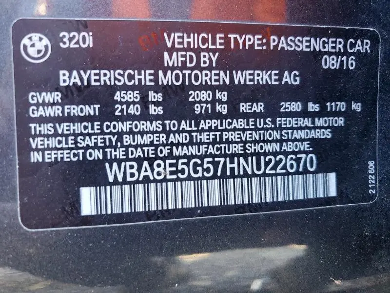 2017 BMW 320 XI  