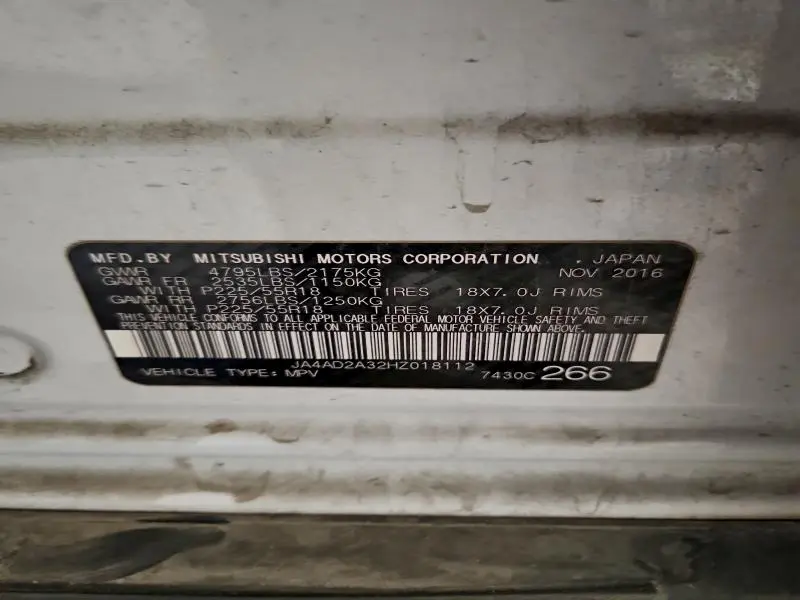 2017 MITSUBISHI OUTLANDER ES  