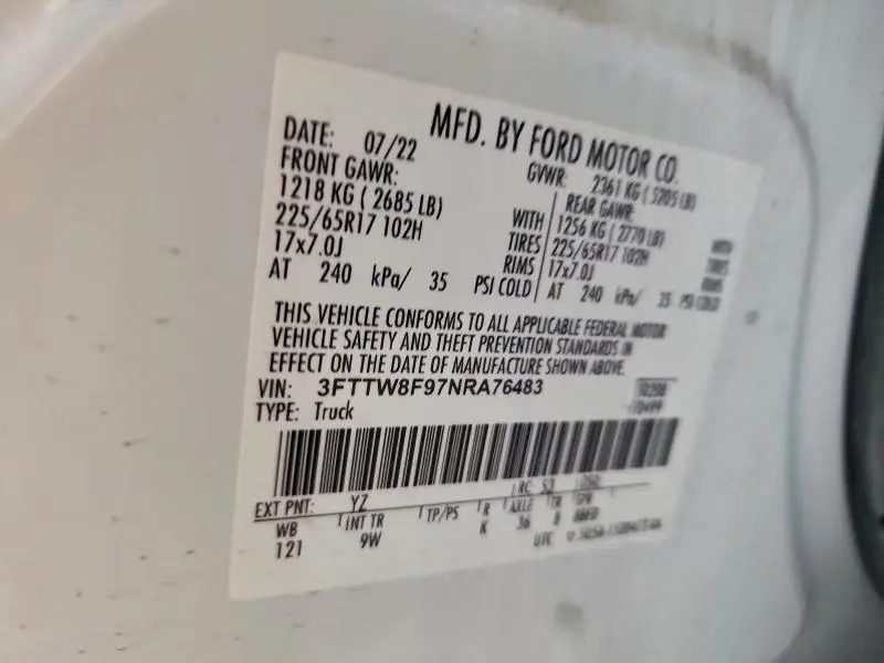 2022 FORD MAVERICK XL  