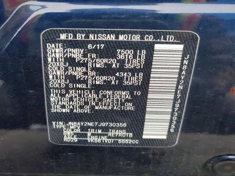 2018 NISSAN ARMADA PLATINUM  
