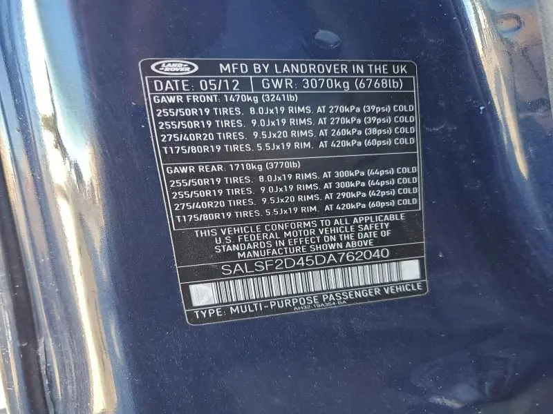 2013 LAND ROVER RANGE ROVER SPORT HSE  