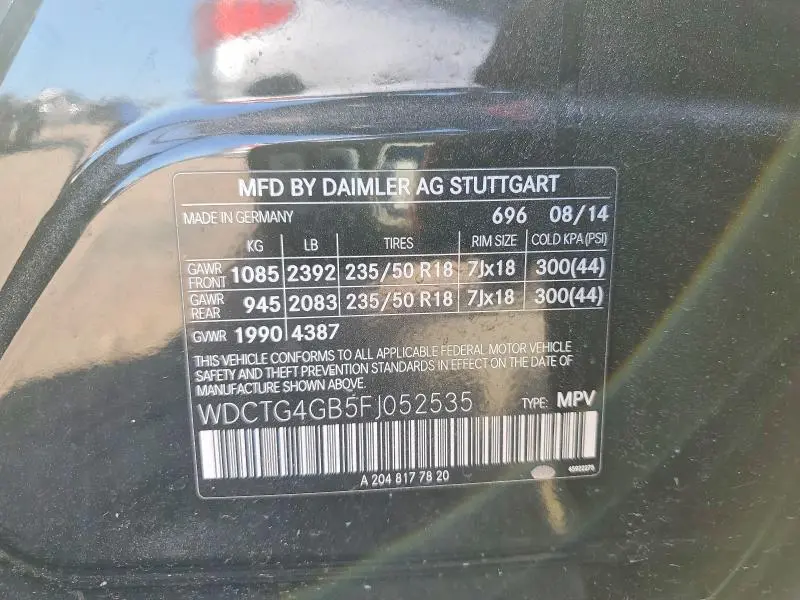 2015 MERCEDES-BENZ GLA 250 4MATIC  