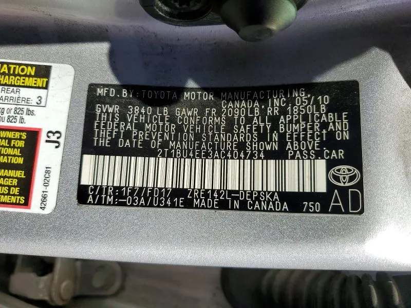 2010 TOYOTA COROLLA S  