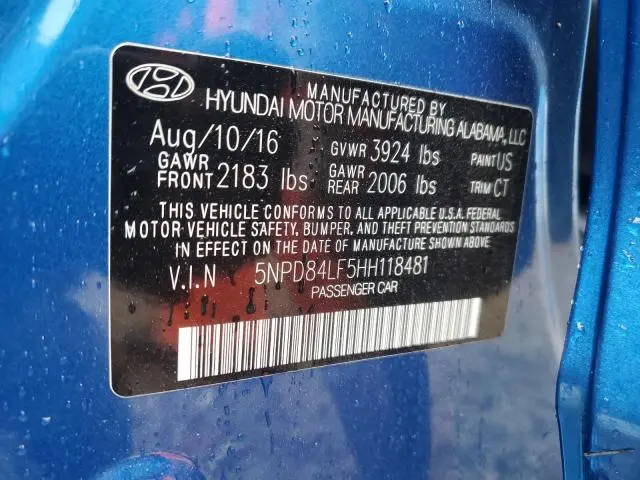 2017 HYUNDAI ELANTRA SE  