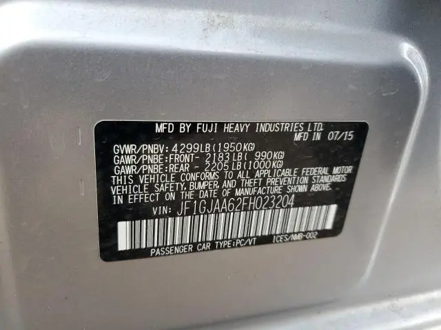 2015 SUBARU IMPREZA   