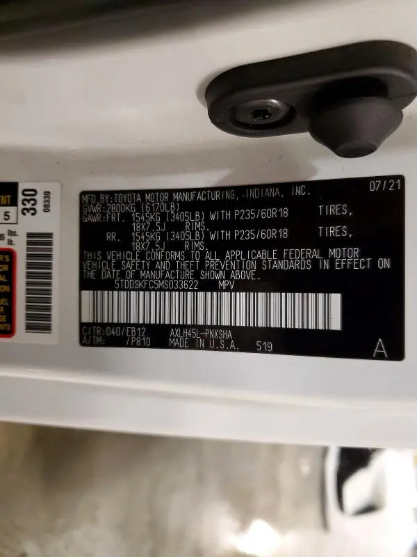 2021 TOYOTA SIENNA XSE  