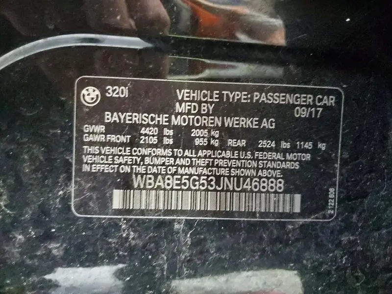 2018 BMW 320 XI  