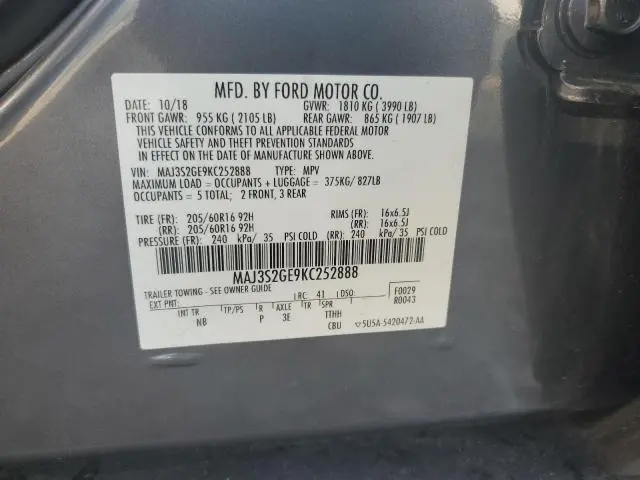 2019 FORD ECOSPORT SE  