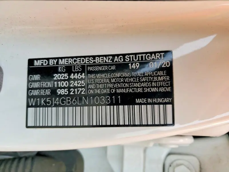 2020 MERCEDES-BENZ CLA 250  