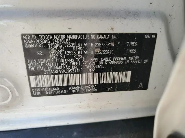 2019 TOYOTA RAV4 XLE PREMIUM  