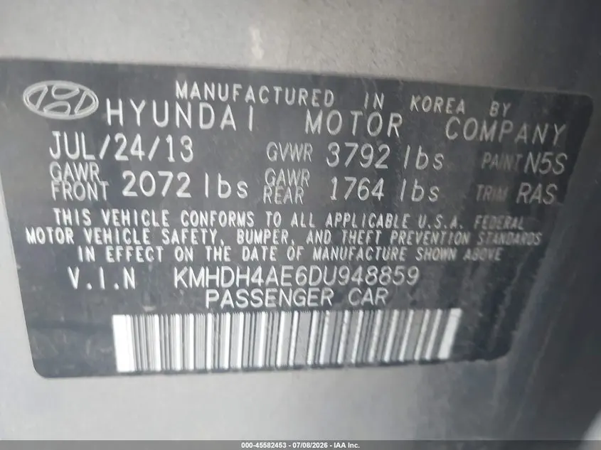 2013 HYUNDAI ELANTRA GLS