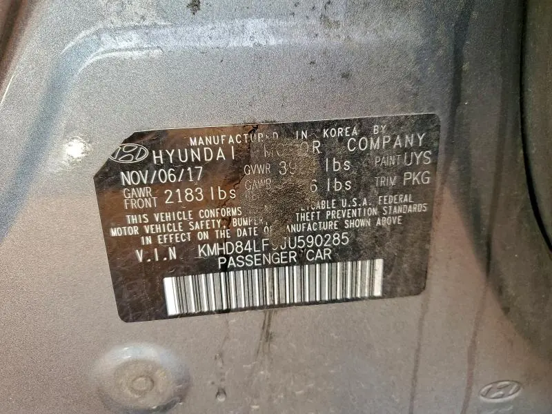 2018 HYUNDAI ELANTRA SEL  