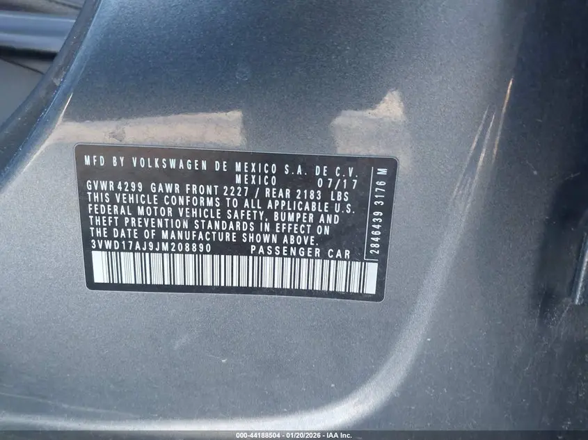 2018 VOLKSWAGEN JETTA 1.8T SE SPORT