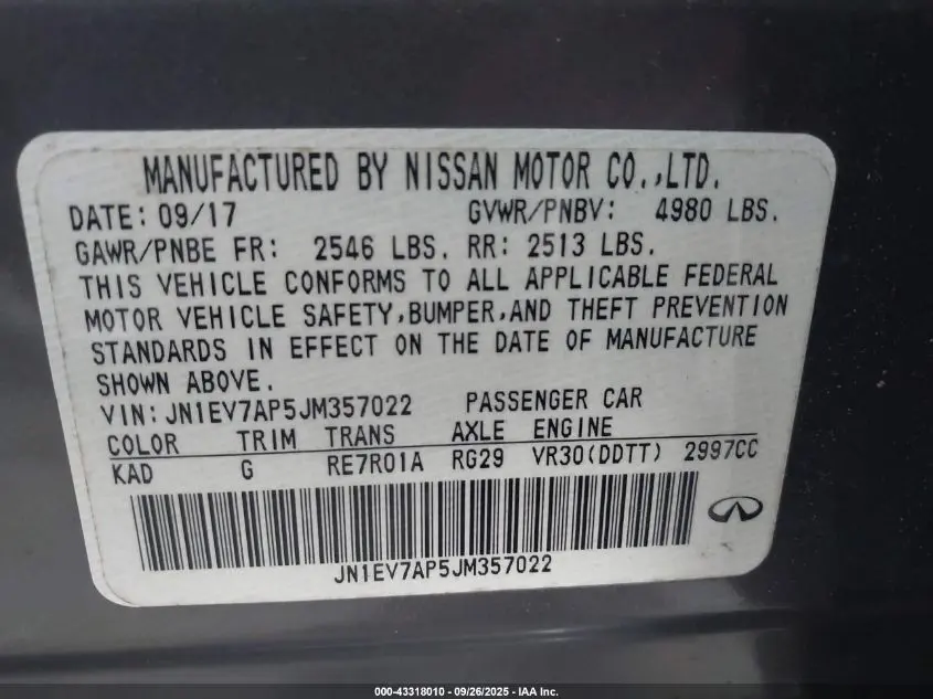 2018 INFINITI Q50 3.0T LUXE