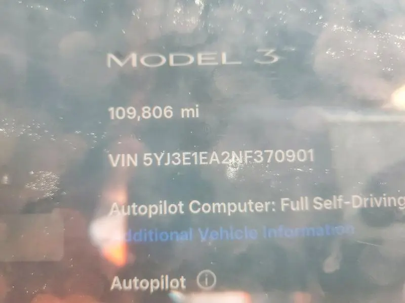 2022 TESLA MODEL 3   