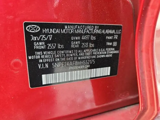 2017 HYUNDAI SONATA SE  