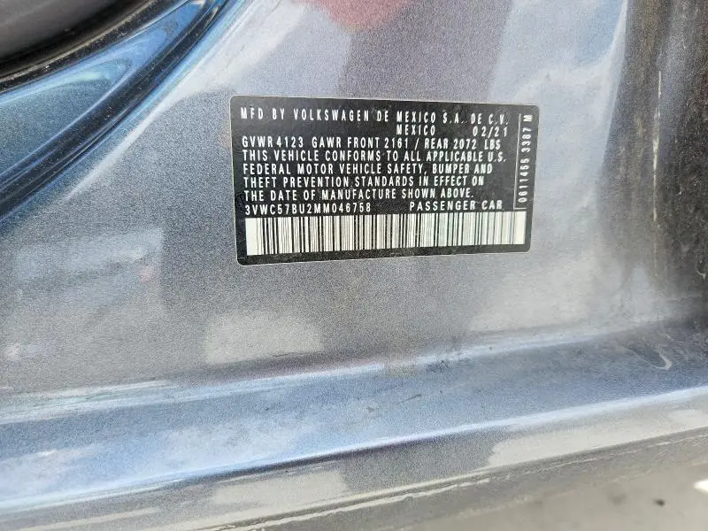 2021 VOLKSWAGEN JETTA S  