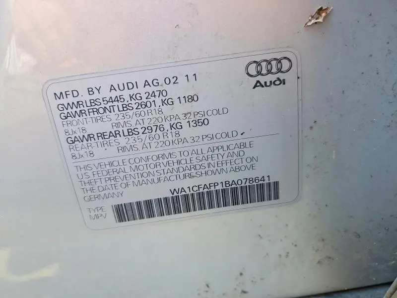 2011 AUDI Q5 PREMIUM  