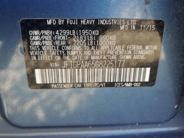 2016 SUBARU IMPREZA   