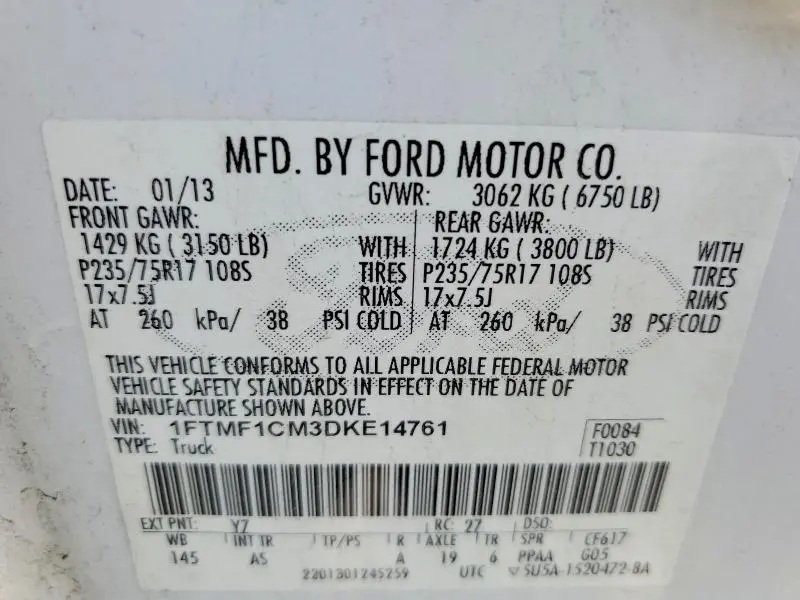 2013 FORD F150   
