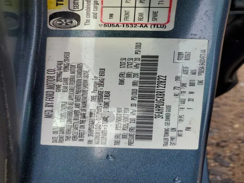 2011 FORD FUSION SEL  