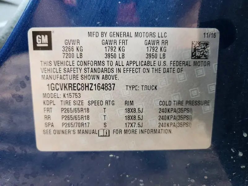 2017 CHEVROLET SILVERADO K1500 LT  