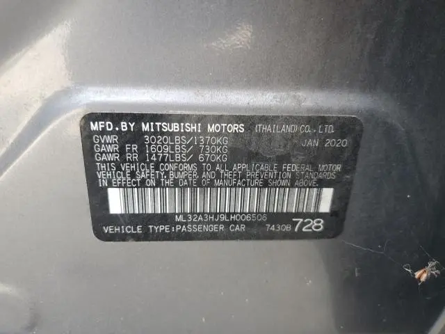 2020 MITSUBISHI MIRAGE ES