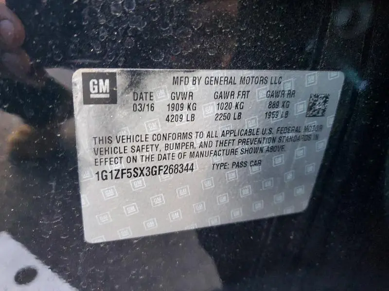 2016 CHEVROLET MALIBU LT  
