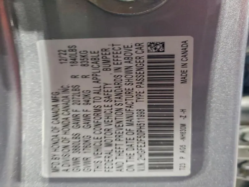 2023 HONDA CIVIC SPORT  