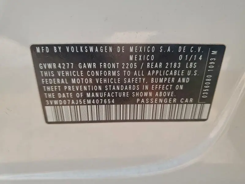 2014 VOLKSWAGEN JETTA SE  