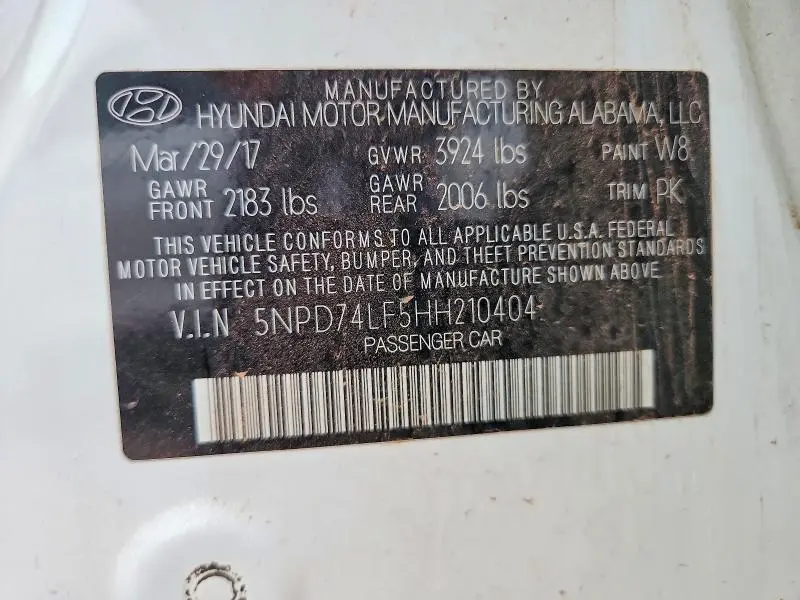 2017 HYUNDAI ELANTRA SE  