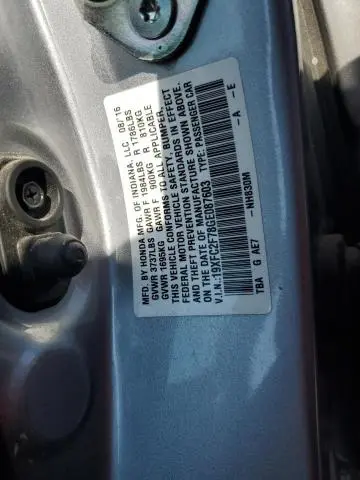 2016 HONDA CIVIC EX  