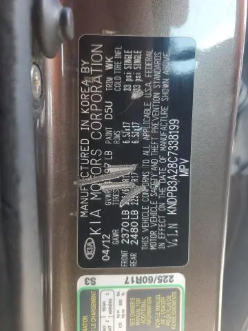 2012 KIA SPORTAGE LX  