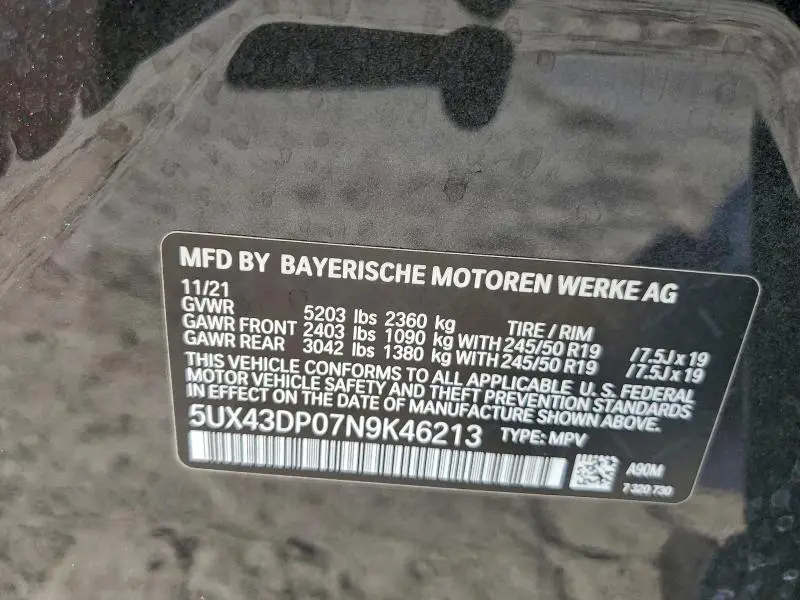 2022 BMW X3 SDRIVE30I  