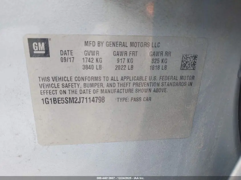 2018 CHEVROLET CRUZE LT AUTO