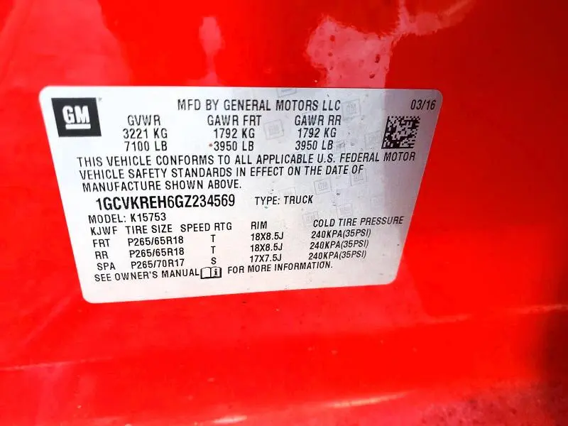 2016 CHEVROLET SILVERADO K1500 LT  